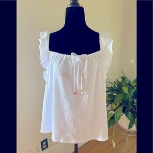 Micheal Kors Ruffled Sleeveless Top - NWT - Size Large